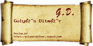 Gulyás Ditmár névjegykártya